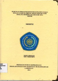 Hubungan Frekuensi Konsumsi Suplemen Energi Dengan Stadium Chronik Kidney Disease (CKD) di Ruang Hemodialisa RSUD Ibnu Sina Gresik